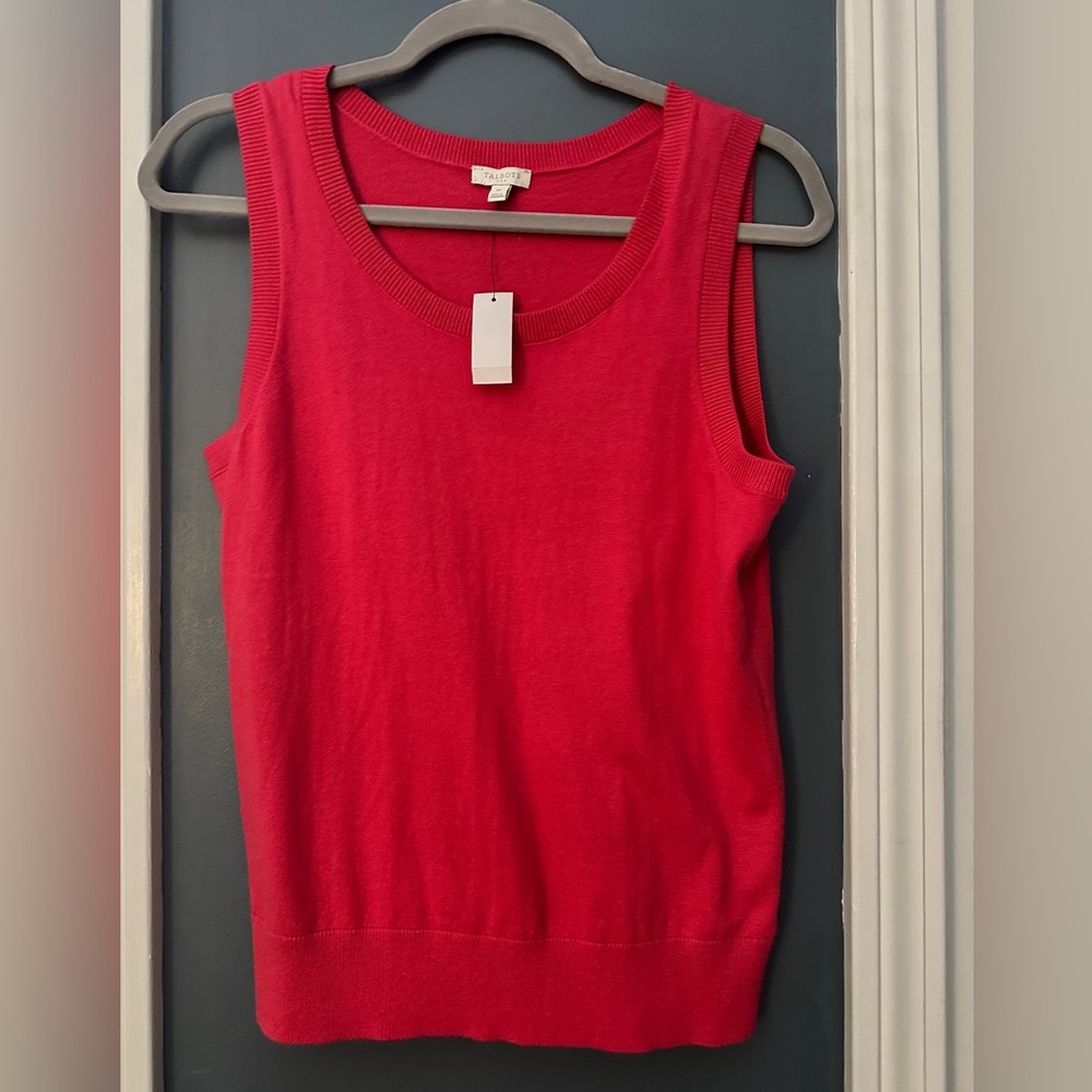 NWT Talbot’s Cotton Blend sweater vest in bright pink, Sz M